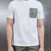 Active Cargo Pocket T-Shirt - White Olive