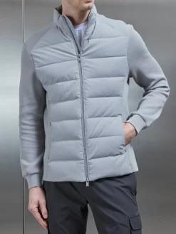 Active Hybrid Puffer Jacket - Mid Grey