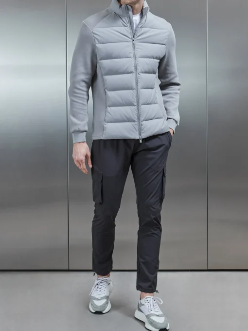Active Hybrid Puffer Jacket - Mid Grey