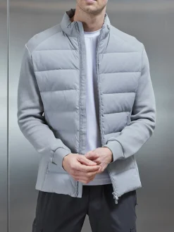 Active Hybrid Puffer Jacket - Mid Grey