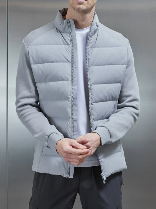 Active Hybrid Puffer Jacket - Mid Grey
