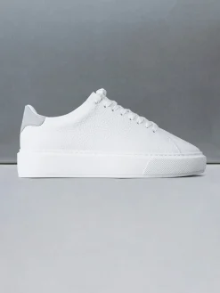 Basic Essential Leather Trainer - White Grey