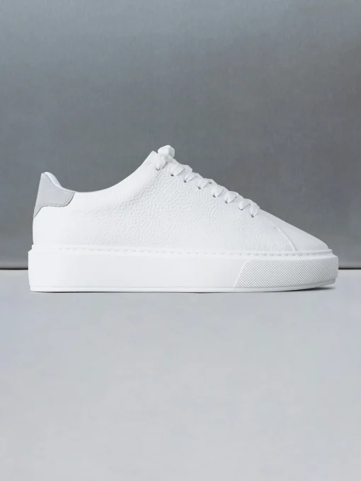 Basic Essential Leather Trainer - White Grey