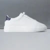 Basic Essential Leather Trainer - White Navy