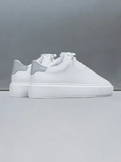 Basic Essential Leather Trainer - White Grey