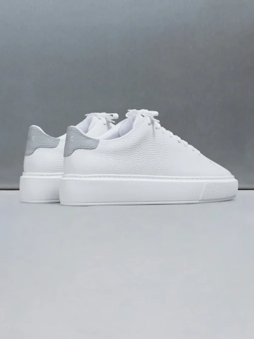 Basic Essential Leather Trainer - White Grey