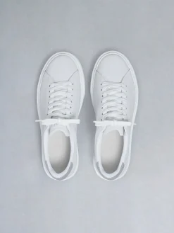 Basic Essential Leather Trainer - White Grey