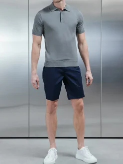 Cotton And Silk Polo Shirt - Sage