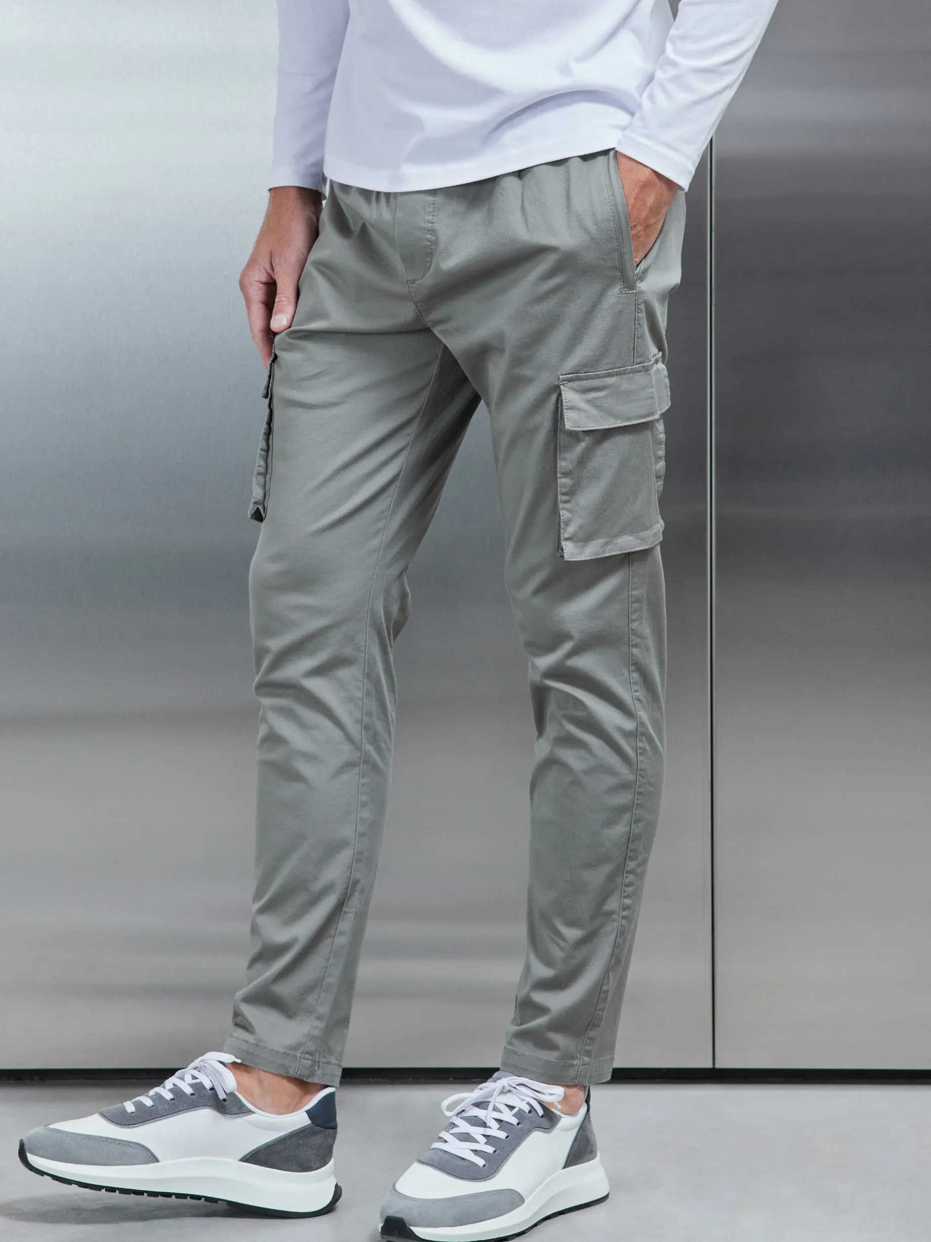 Cotton Drawstring Cargo Pant - Olive
