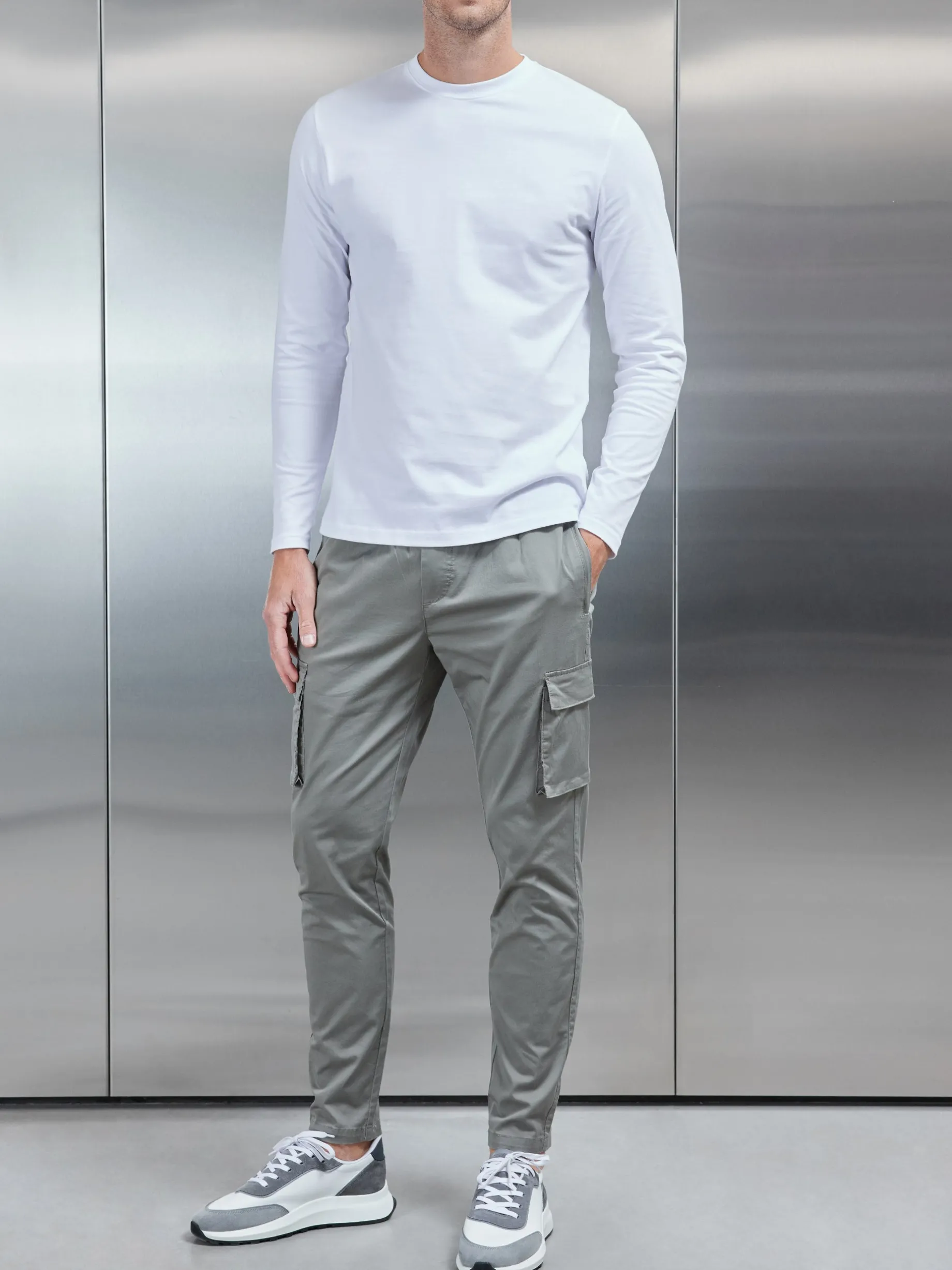 Cotton Drawstring Cargo Pant - Olive