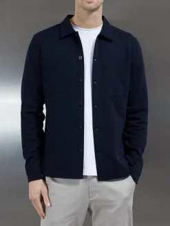 Cotton Jersey Overshirt - Navy