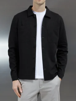 Cotton Jersey Overshirt - Black