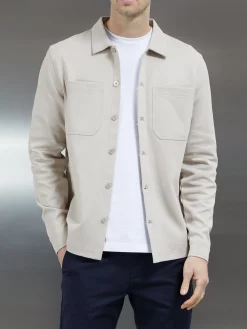 Cotton Jersey Overshirt - Stone
