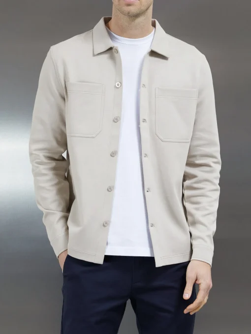 Cotton Jersey Overshirt - Stone