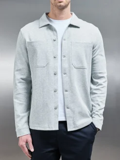 Cotton Jersey Overshirt - Marl Grey
