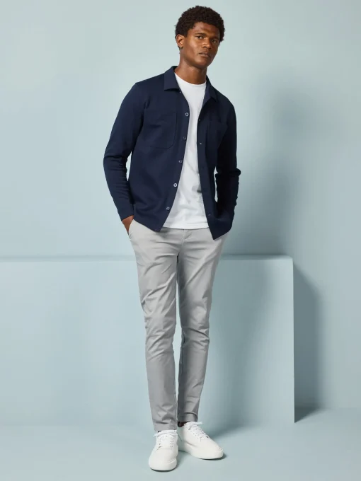 Cotton Jersey Overshirt - Navy