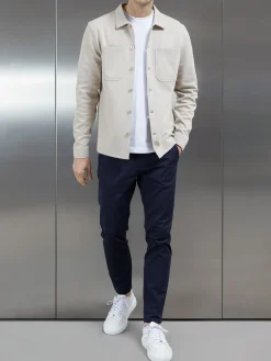 Cotton Jersey Overshirt - Stone