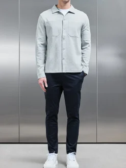 Cotton Jersey Overshirt - Marl Grey