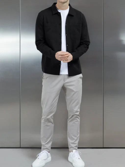 Cotton Jersey Overshirt - Black