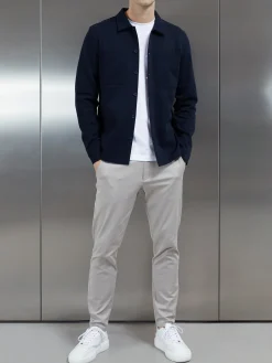 Cotton Jersey Overshirt - Navy
