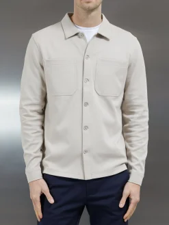 Cotton Jersey Overshirt - Stone