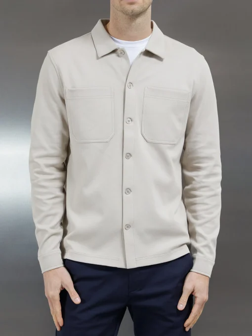 Cotton Jersey Overshirt - Stone