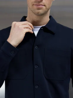 Cotton Jersey Overshirt - Navy