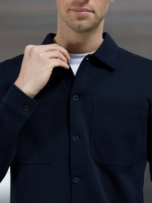 Cotton Jersey Overshirt - Navy