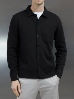 Cotton Jersey Overshirt - Black