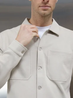 Cotton Jersey Overshirt - Stone