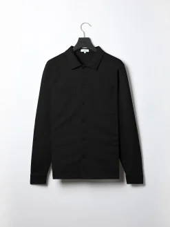 Cotton Jersey Overshirt - Black