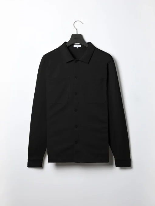 Cotton Jersey Overshirt - Black