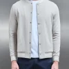 Cotton Jersey Varsity Jacket - Stone