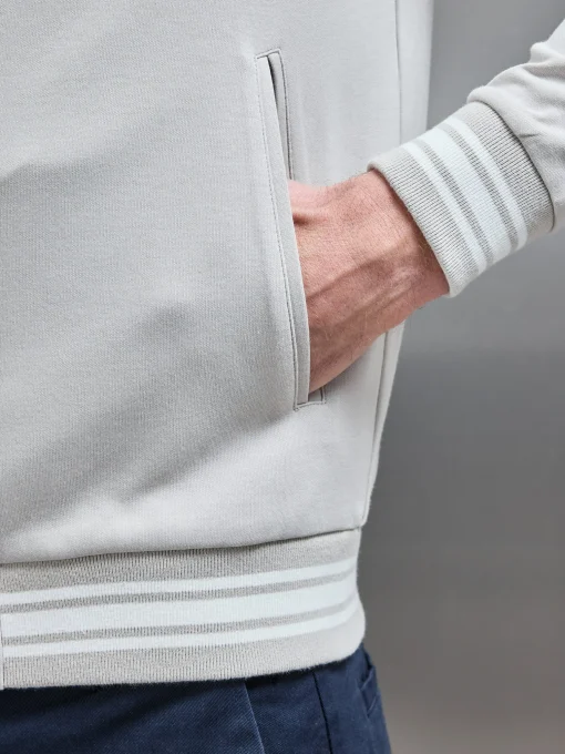 Cotton Jersey Varsity Jacket - Stone