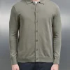 Cotton Knitted Button Through Shirt - Sage