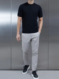 Cotton Knitted T-Shirt - Black