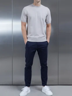 Cotton Knitted T-Shirt - Stone