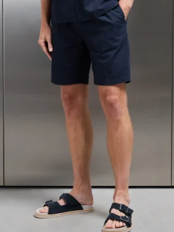 Cotton Linen Drawstring Short - Navy