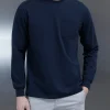 Cotton Pocket Long Sleeve T-Shirt - Navy
