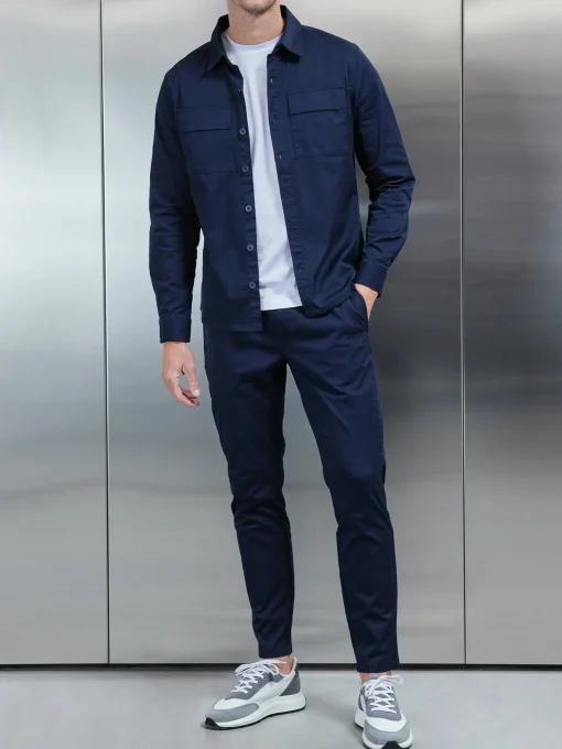 Cotton Tailored Trouser - Navy