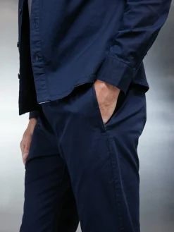 Cotton Tailored Trouser - Navy