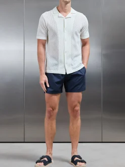 Crochet Revere Collar Shirt - Ecru