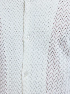 Crochet Revere Collar Shirt - Ecru