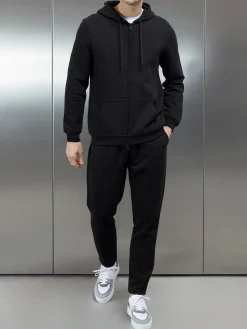 Essential Zip Through Hoodie - Black