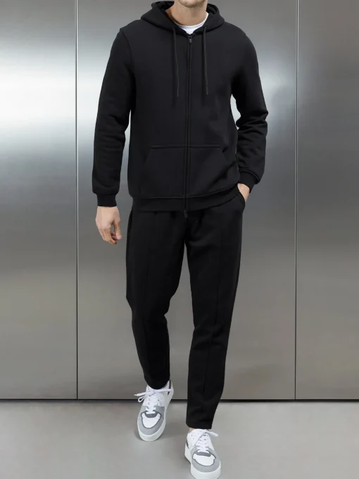Essential Zip Through Hoodie - Black