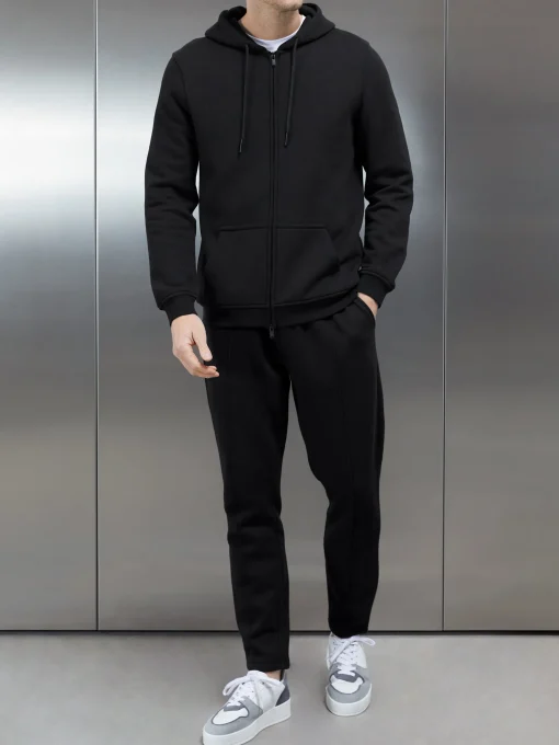 Essential Zip Through Hoodie - Black