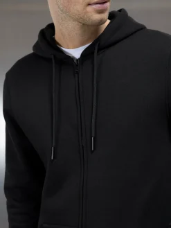 Essential Zip Through Hoodie - Black