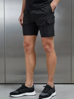 Flat Pocket Technical Cargo Short - Black