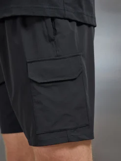 Flat Pocket Technical Cargo Short - Black