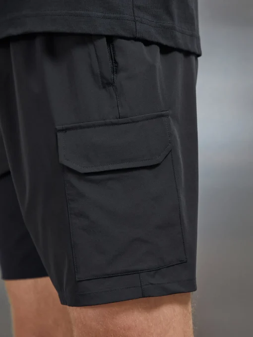 Flat Pocket Technical Cargo Short - Black